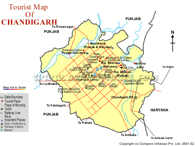 Tourist Map of Chandigarh