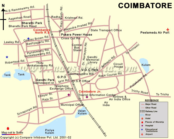 City Map of Coimbatore