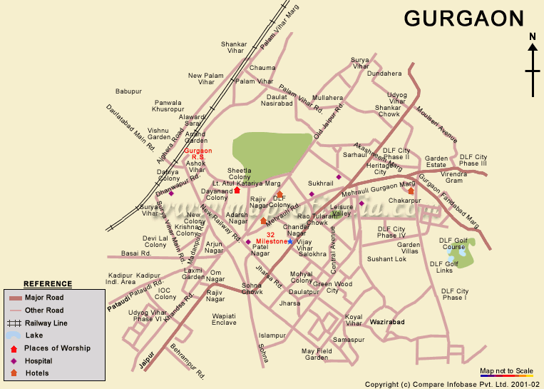 Tourist Map of Gurgaon