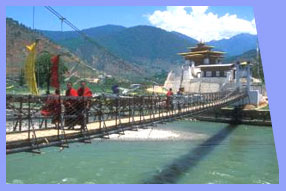 Bridge over Water in Bhutan