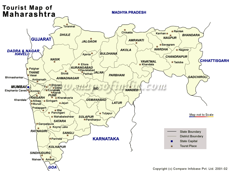 Tourist Map of Maharashtra