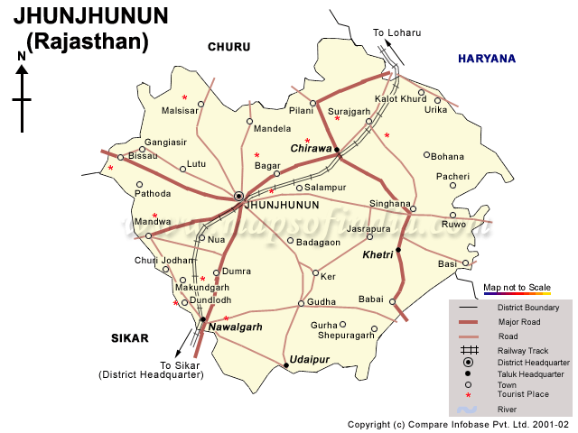 jhunjhunun district map mandwa
