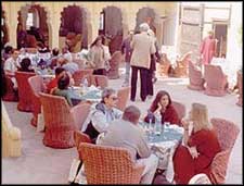 Dining at the Neemrana Fort