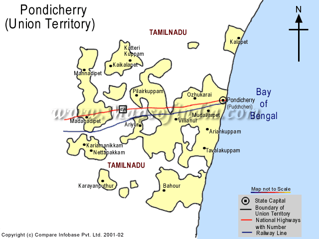 Tourist Map of Pondicherry