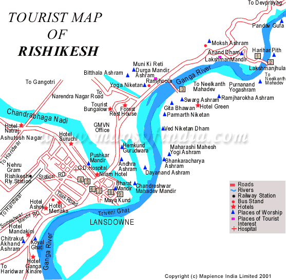 Tourist Map of Rishikesh