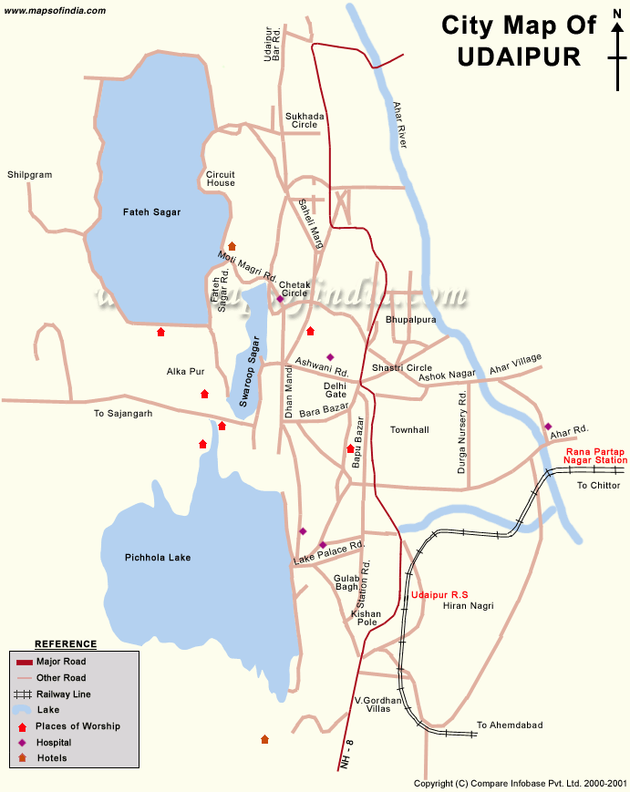 City Map of Udaipur