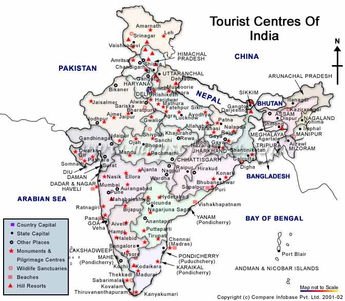 Tourist Map of India