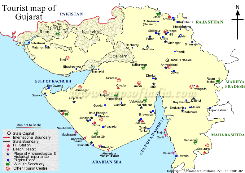 gujarat tourism places map