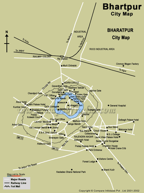 Tourist Map of Bharatpur, Bharatpur Tourist Map
