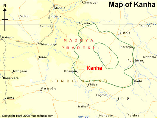 Tourist Map of Kanha, Kanha Tourist Map