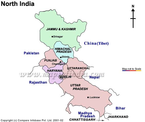 Tourist Map of North India, Travel Map of North India, City Maps of ...