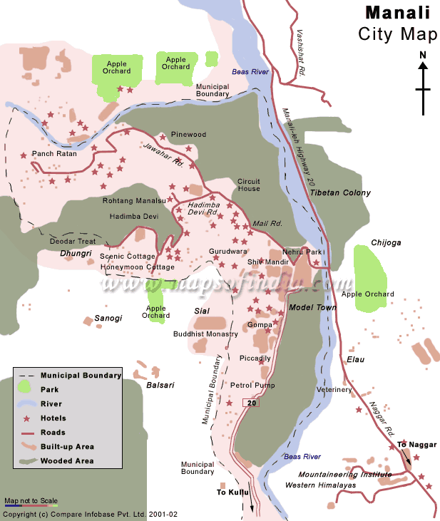 manali map with tourist places
