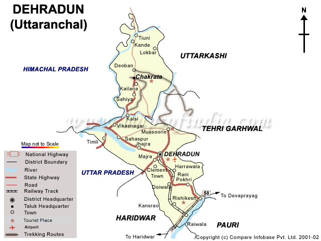 Tourist Map of Dehradun