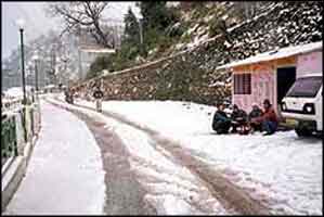 Mall Road in Mussoorie,Uttaranchal